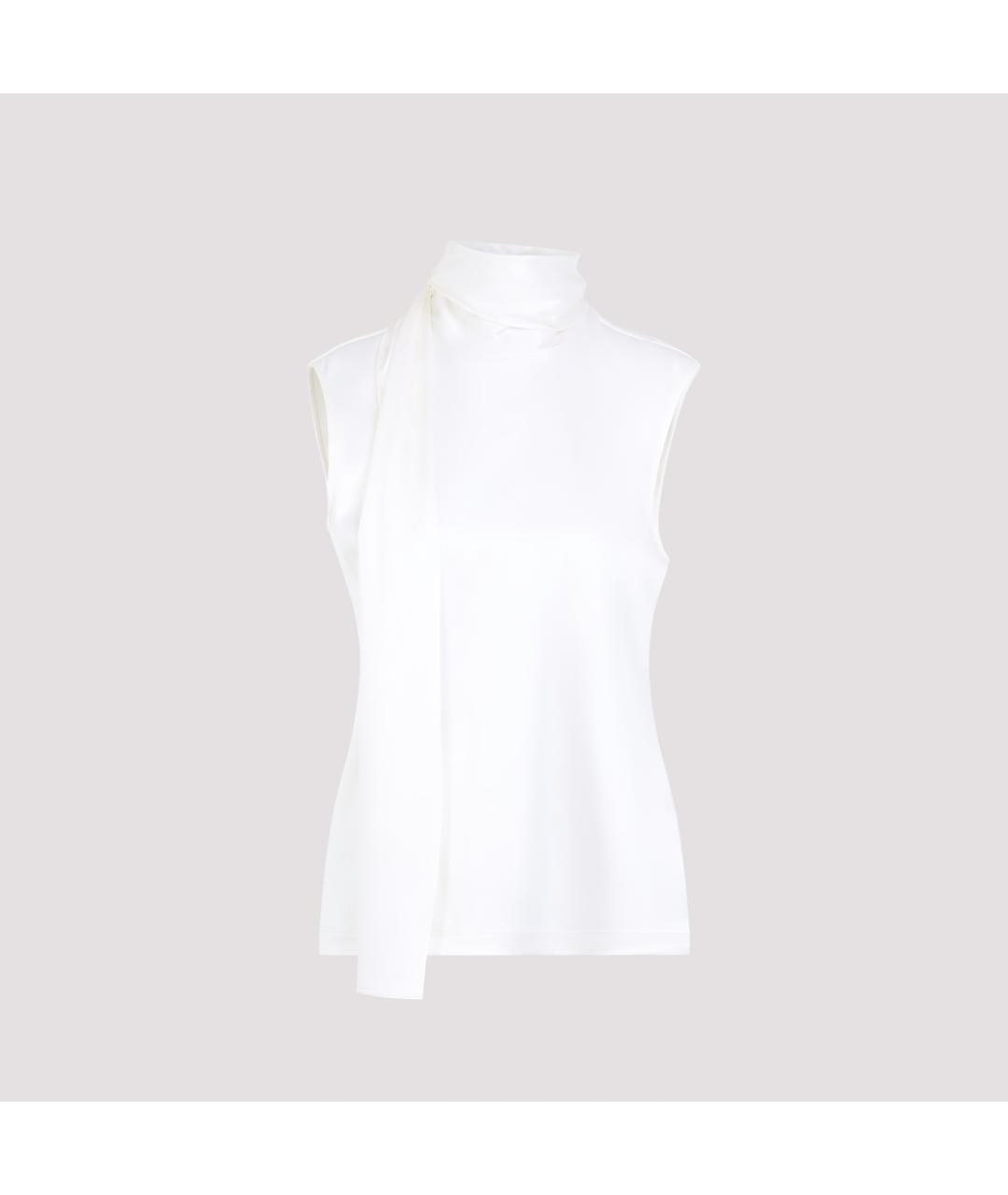 BOTTEGA VENETA Белая шелковая блузы, фото 2