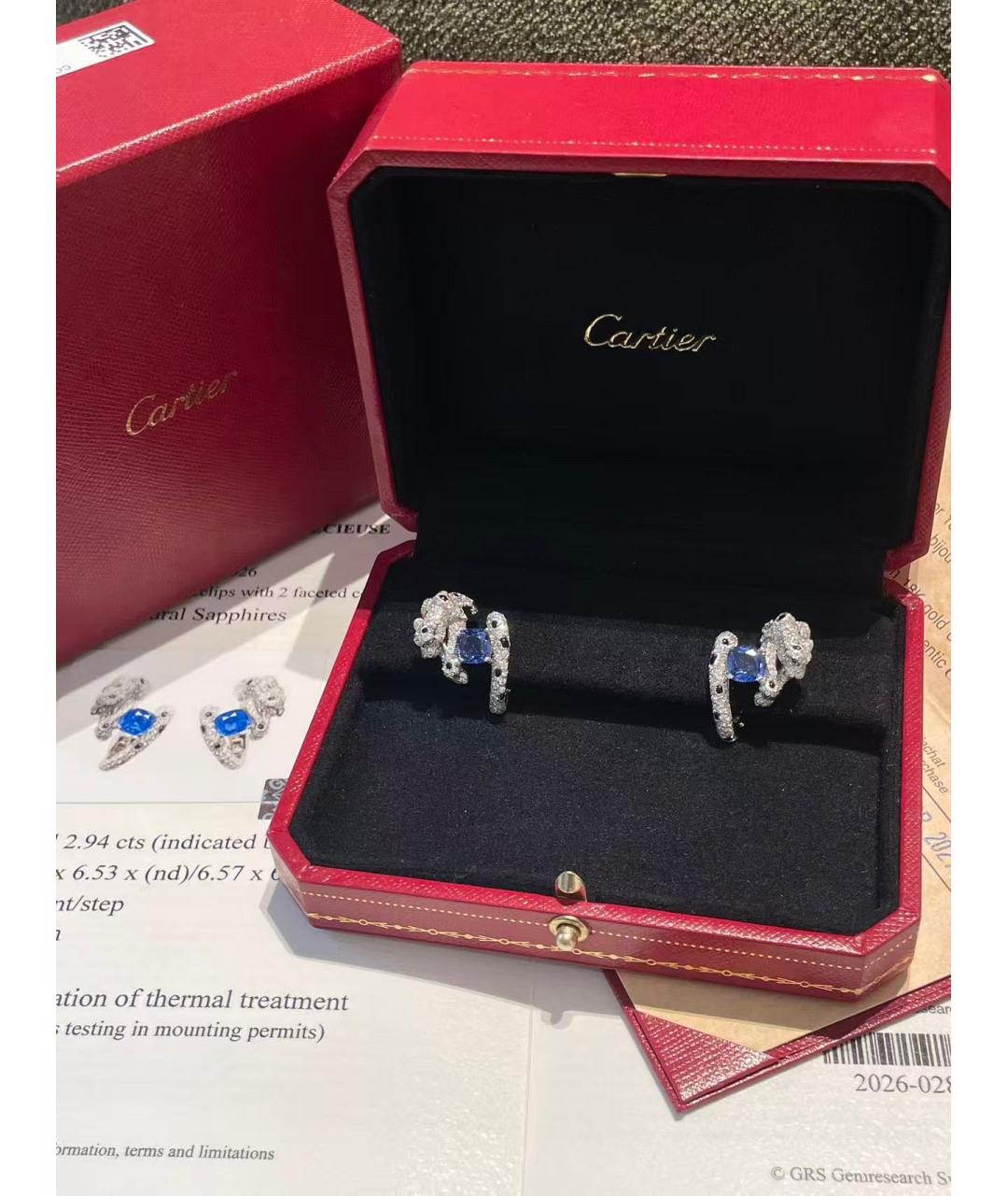 CARTIER Серебряные серьги из белого золота, фото 4