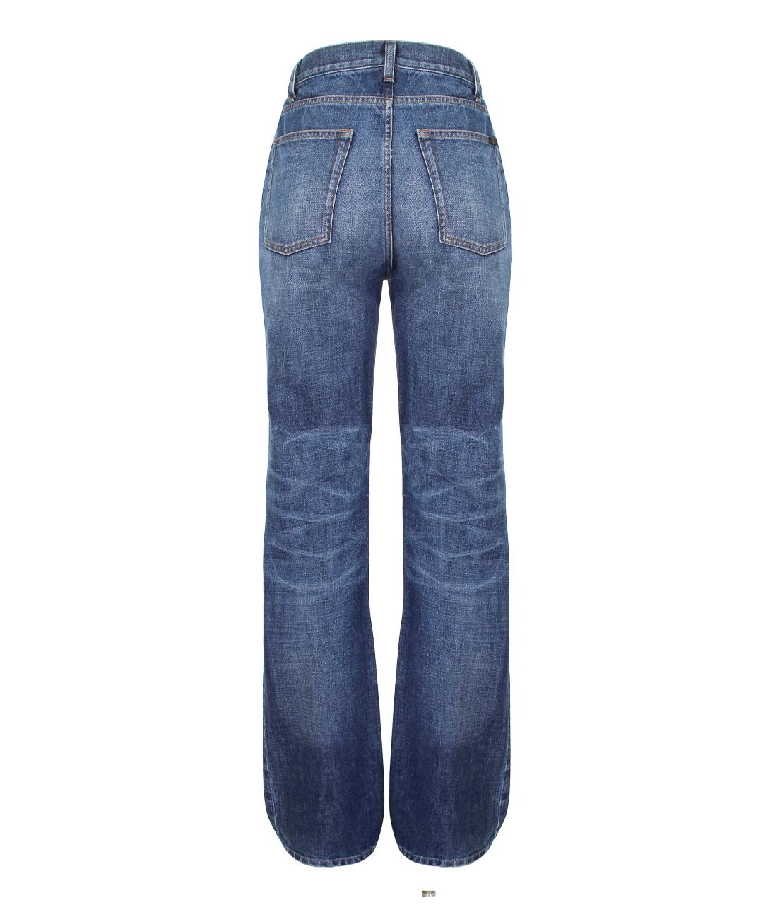 SAINT LAURENT Голубые хлопковые прямые джинсы, фото 2