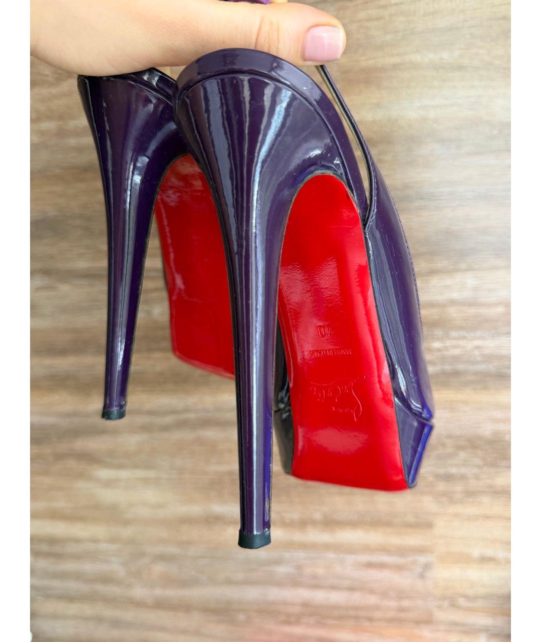 CHRISTIAN LOUBOUTIN Фиолетовые туфли из лакированной кожи, фото 5