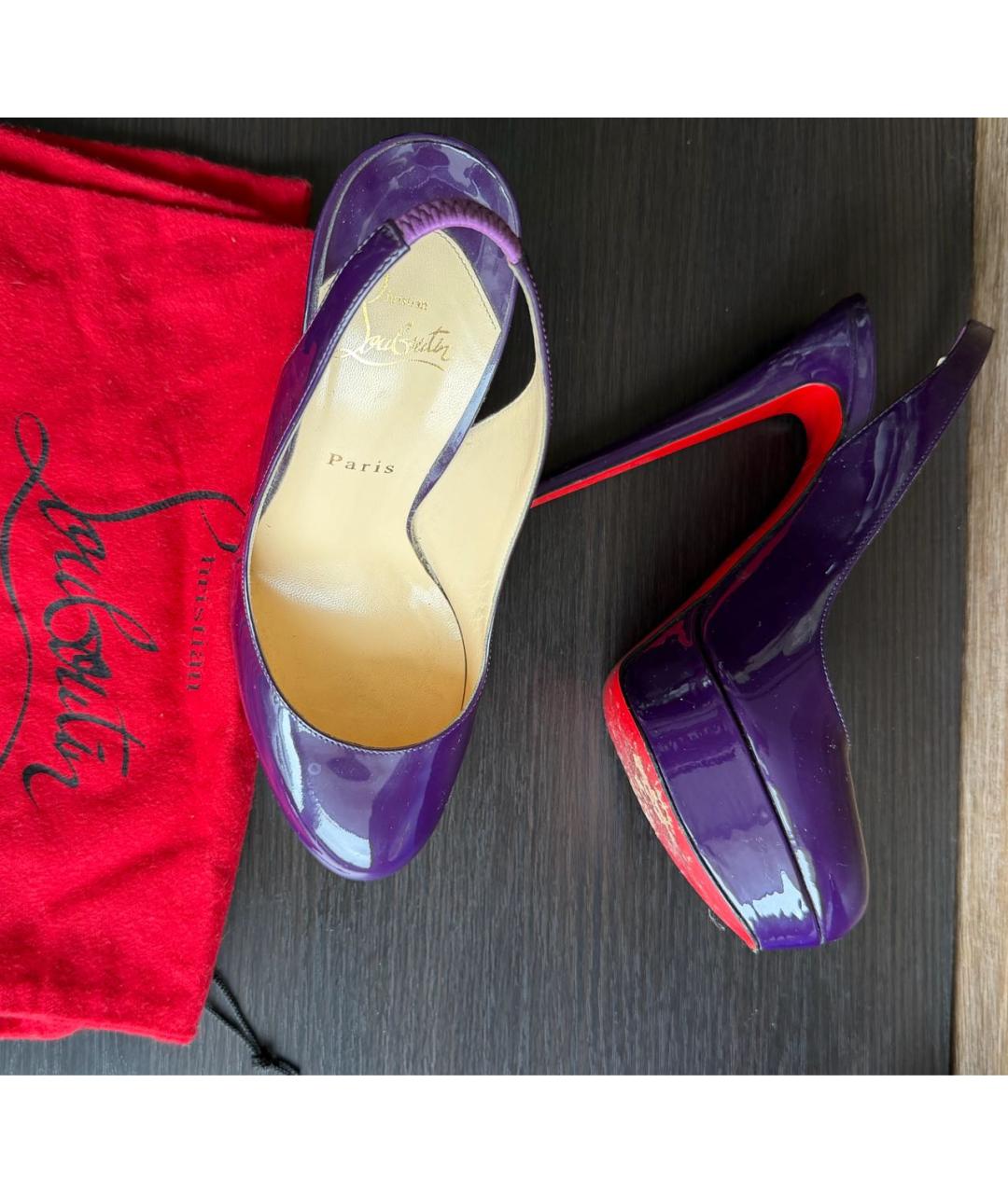 CHRISTIAN LOUBOUTIN Фиолетовые туфли из лакированной кожи, фото 3