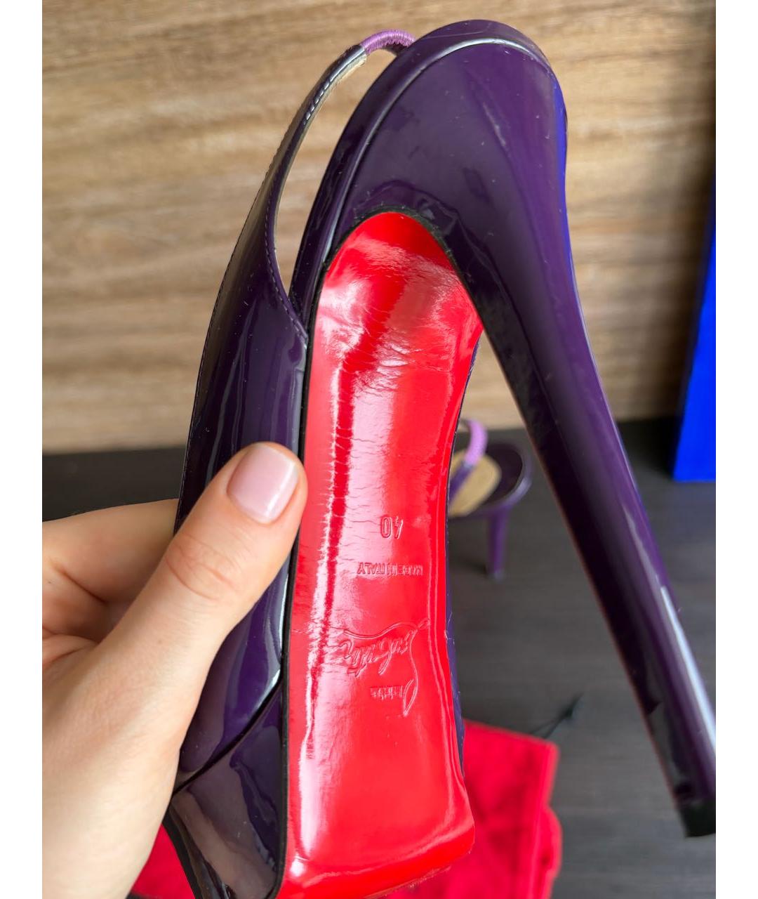 CHRISTIAN LOUBOUTIN Фиолетовые туфли из лакированной кожи, фото 6
