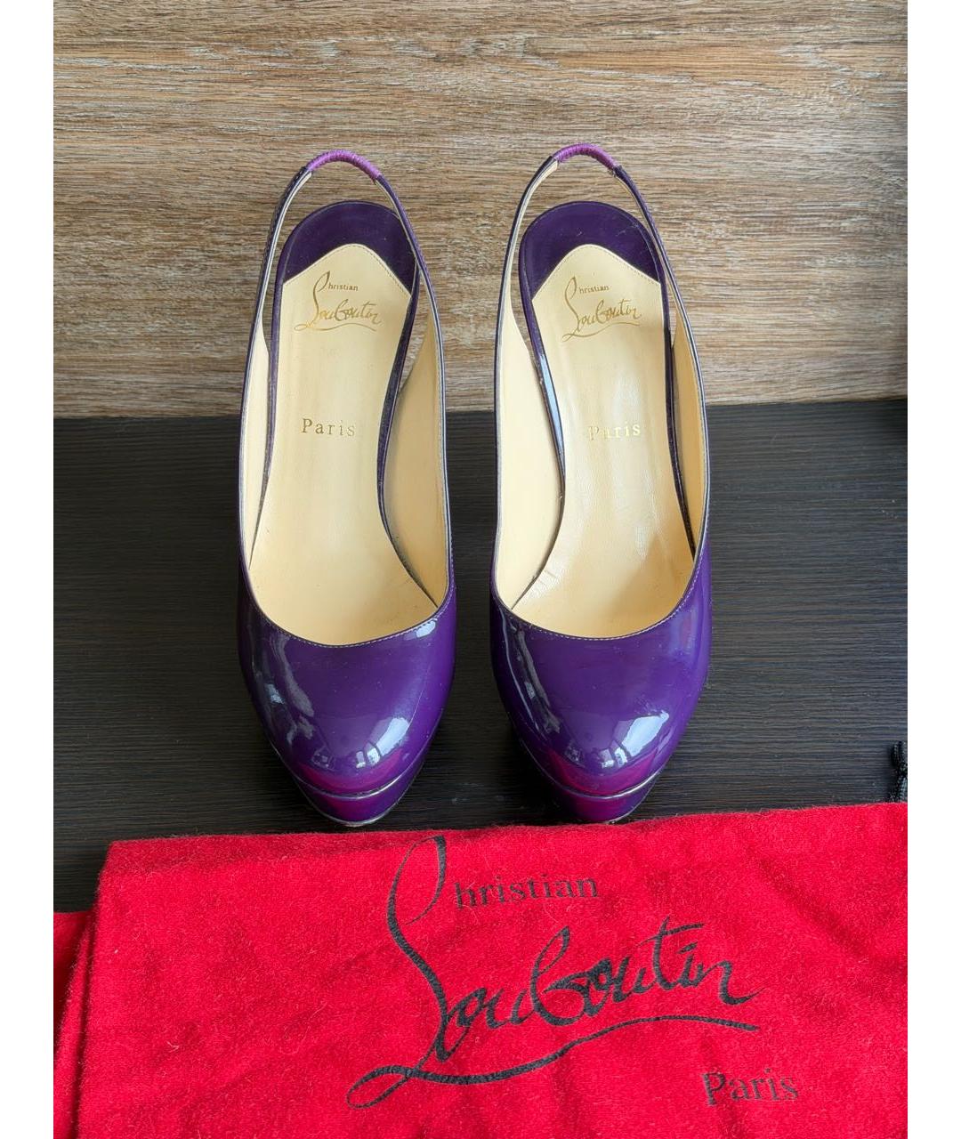 CHRISTIAN LOUBOUTIN Фиолетовые туфли из лакированной кожи, фото 2