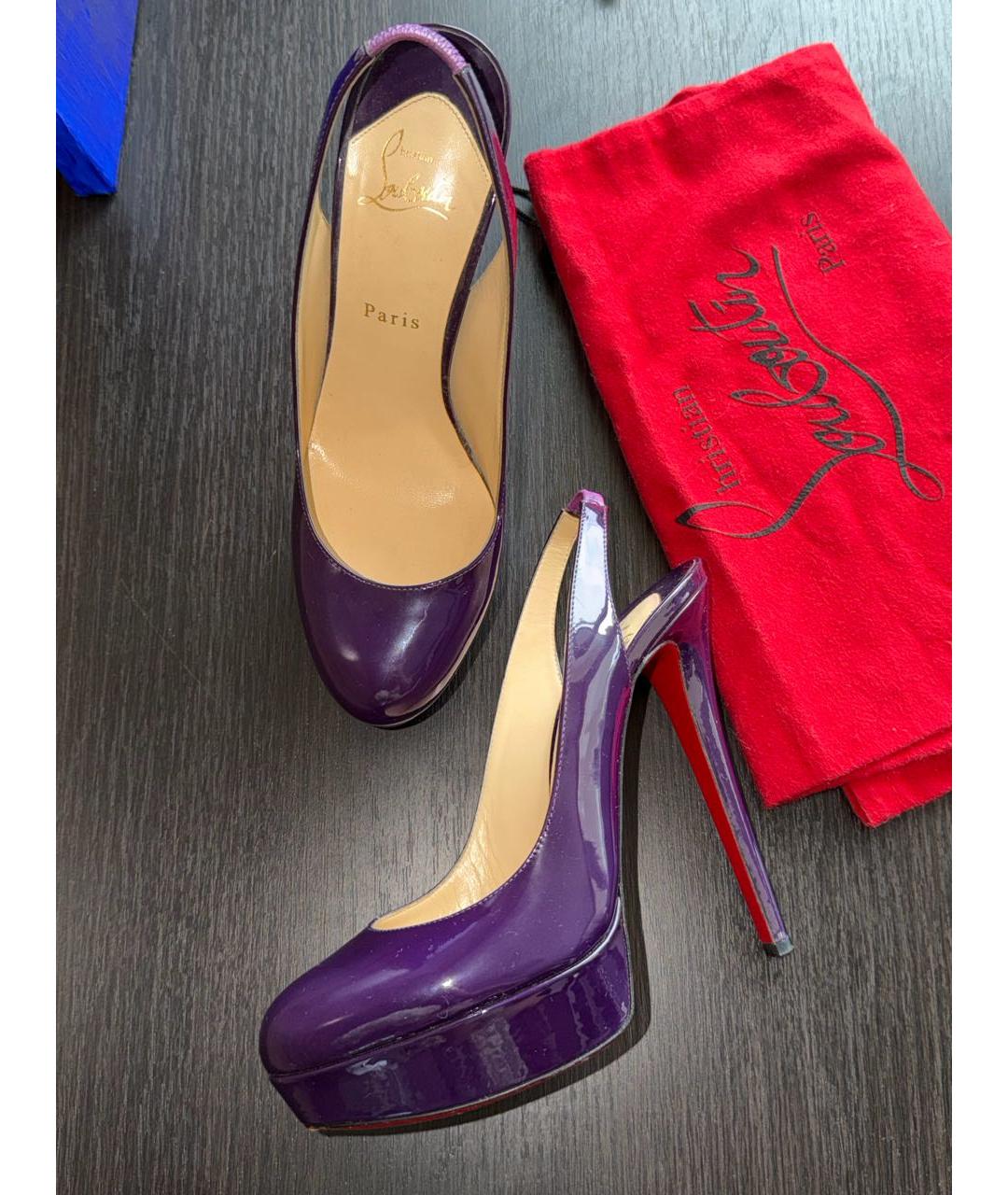 CHRISTIAN LOUBOUTIN Фиолетовые туфли из лакированной кожи, фото 4