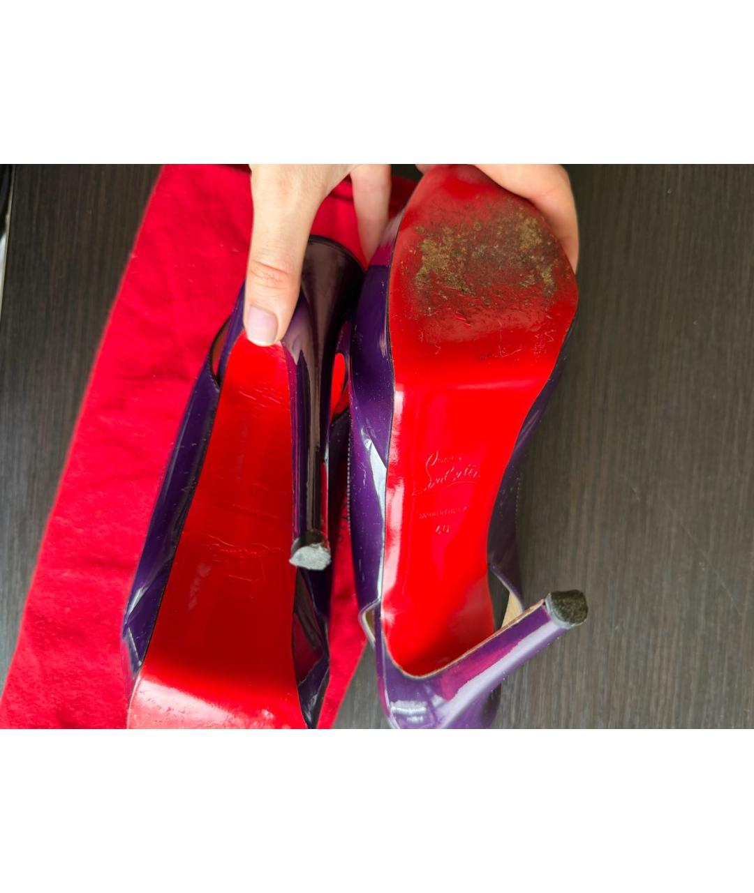CHRISTIAN LOUBOUTIN Фиолетовые туфли из лакированной кожи, фото 8