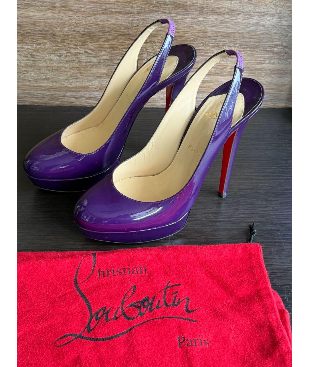 CHRISTIAN LOUBOUTIN Фиолетовые туфли из лакированной кожи, фото 9