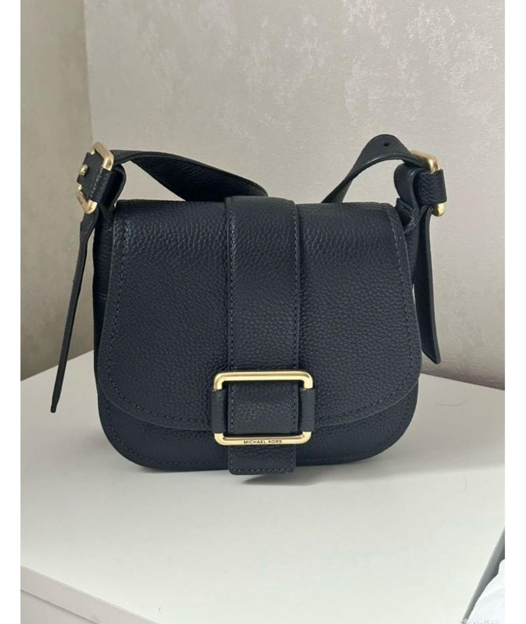 MICHAEL KORS Темно-синяя кожаная сумка через плечо, фото 4