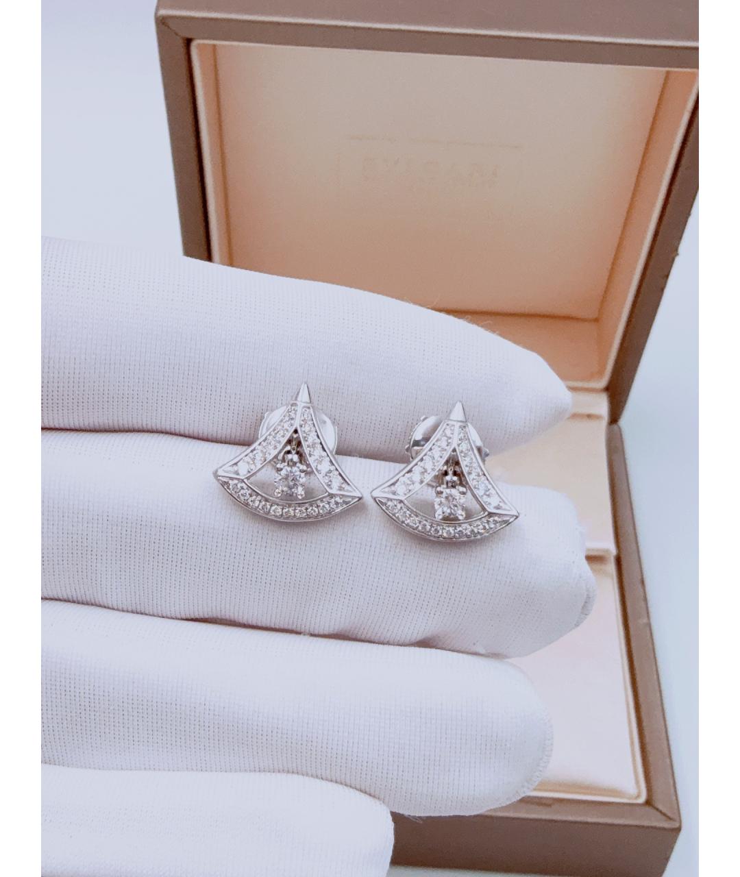 BVLGARI Серебряные серьги из белого золота, фото 9