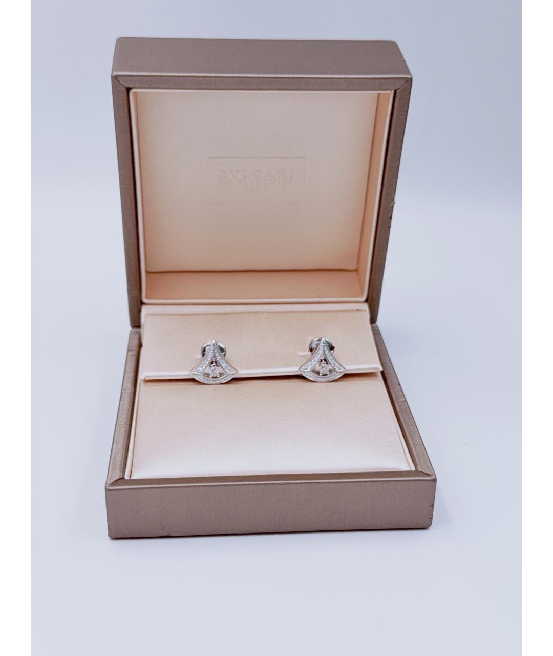 BVLGARI Серебряные серьги из белого золота, фото 2