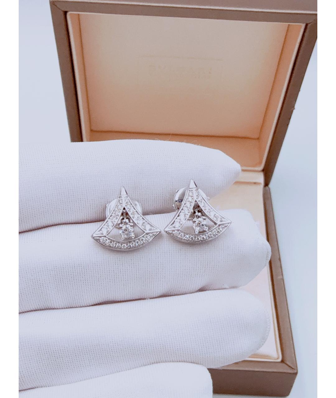 BVLGARI Серебряные серьги из белого золота, фото 4