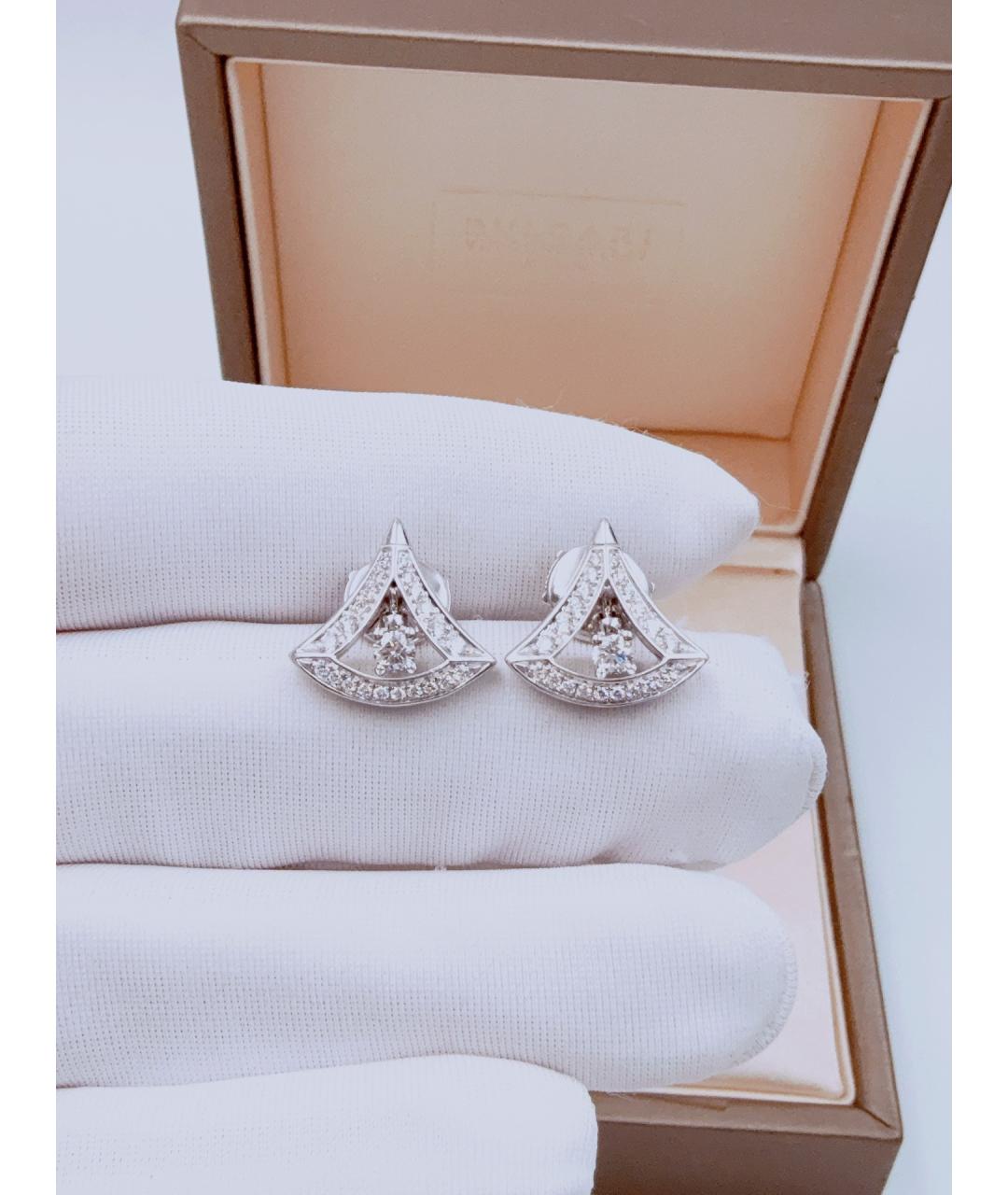 BVLGARI Серебряные серьги из белого золота, фото 3
