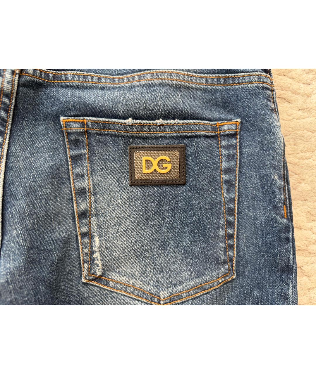 DOLCE&GABBANA Синие хлопко-эластановые джинсы скинни, фото 4