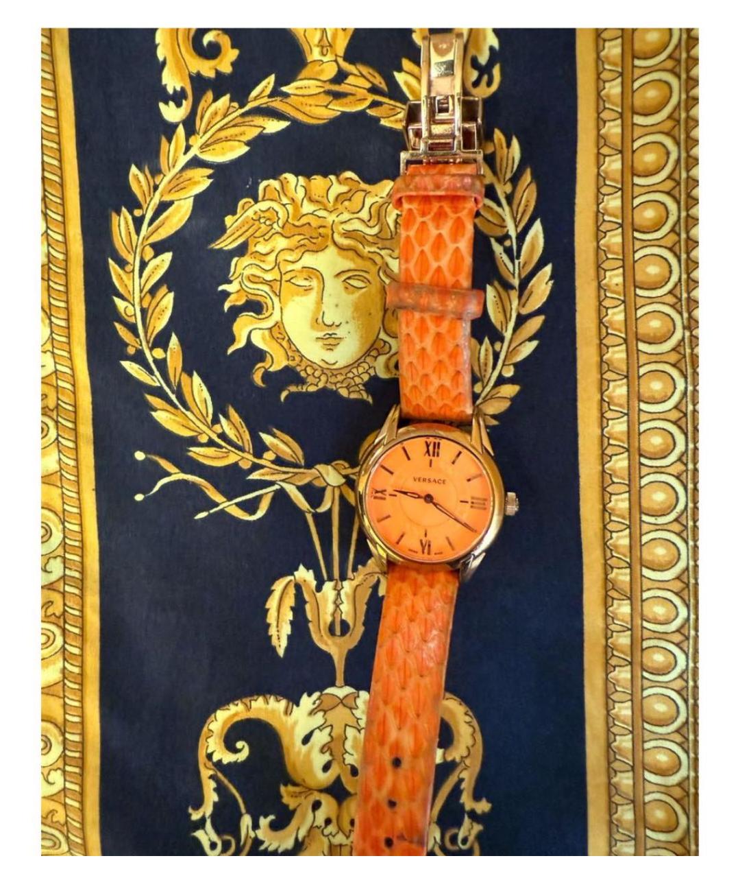 VERSACE Оранжевые стальные часы, фото 3