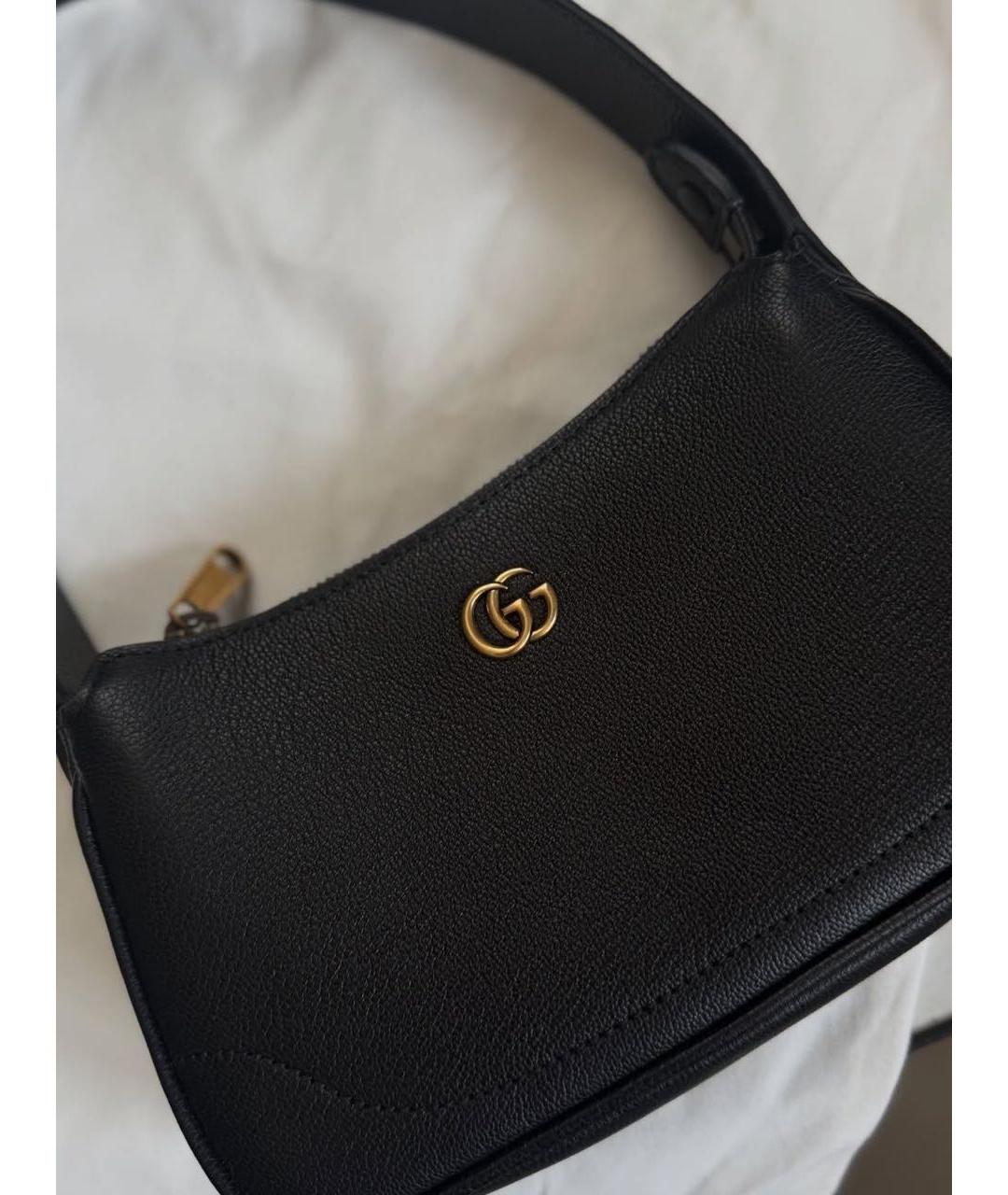 GUCCI Черная кожаная сумка с короткими ручками, фото 4