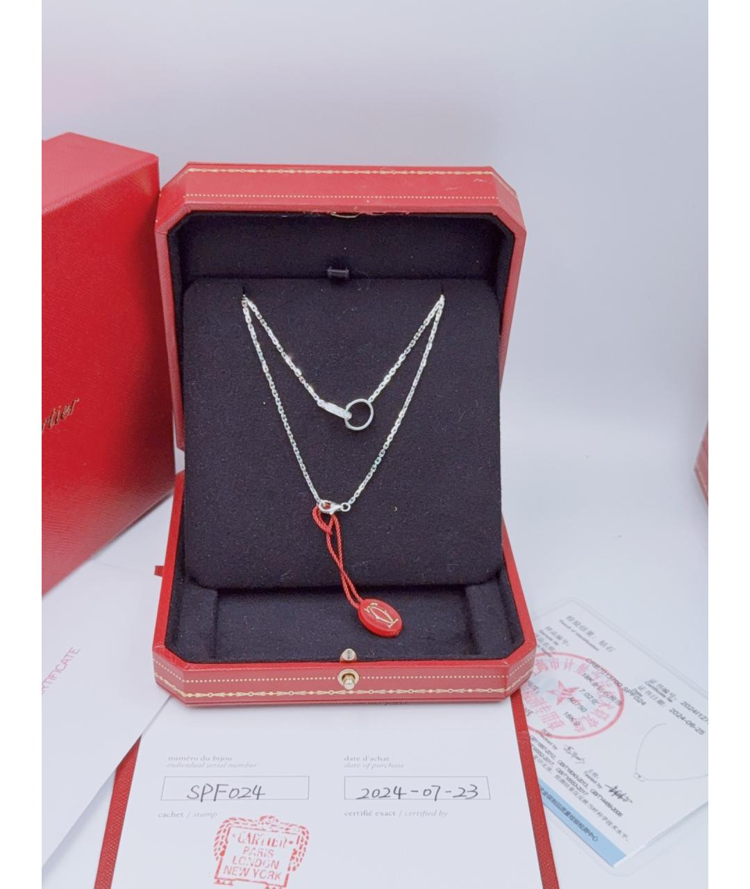 CARTIER Серебряное колье из белого золота, фото 2