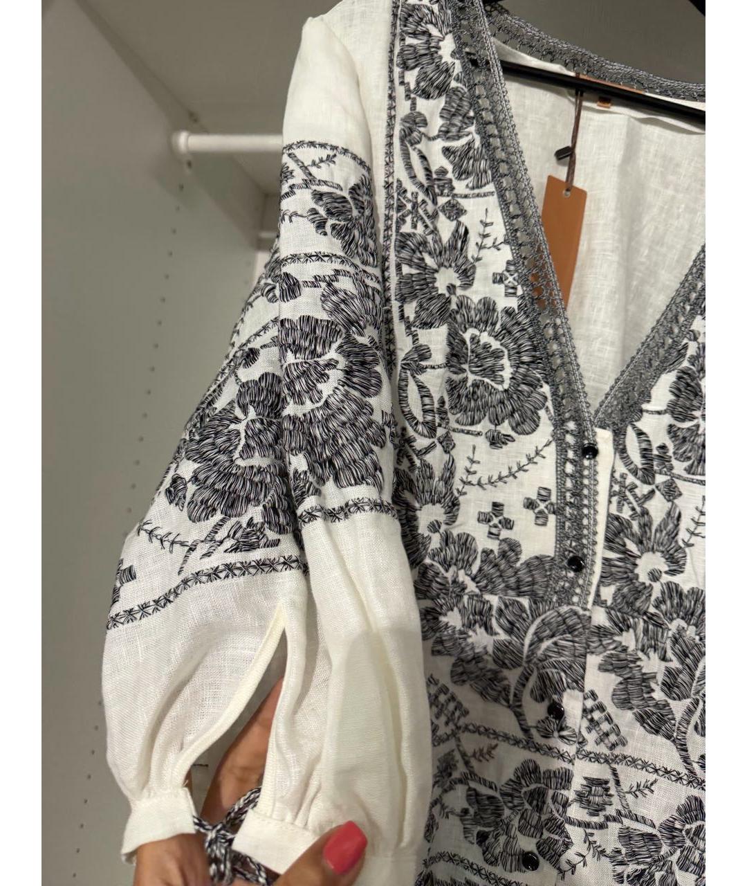 ERMANNO SCERVINO Белое льняное коктейльное платье, фото 3