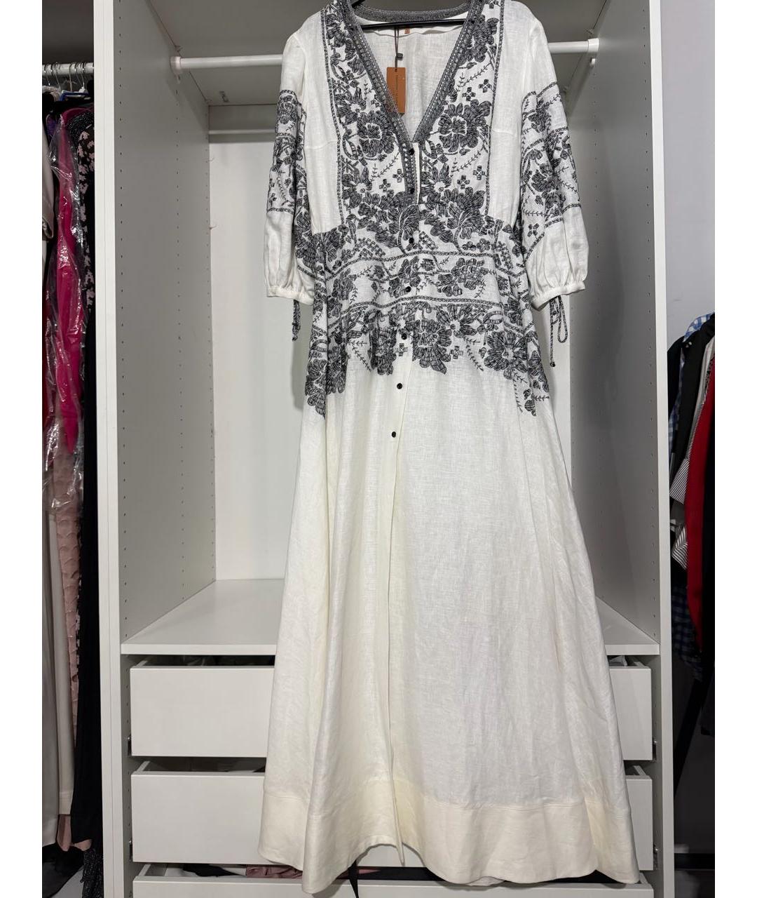 ERMANNO SCERVINO Белое льняное коктейльное платье, фото 9