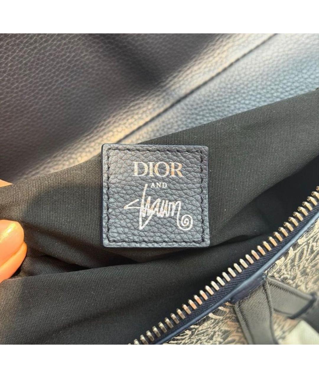 CHRISTIAN DIOR Черная кожаная сумка на плечо, фото 5