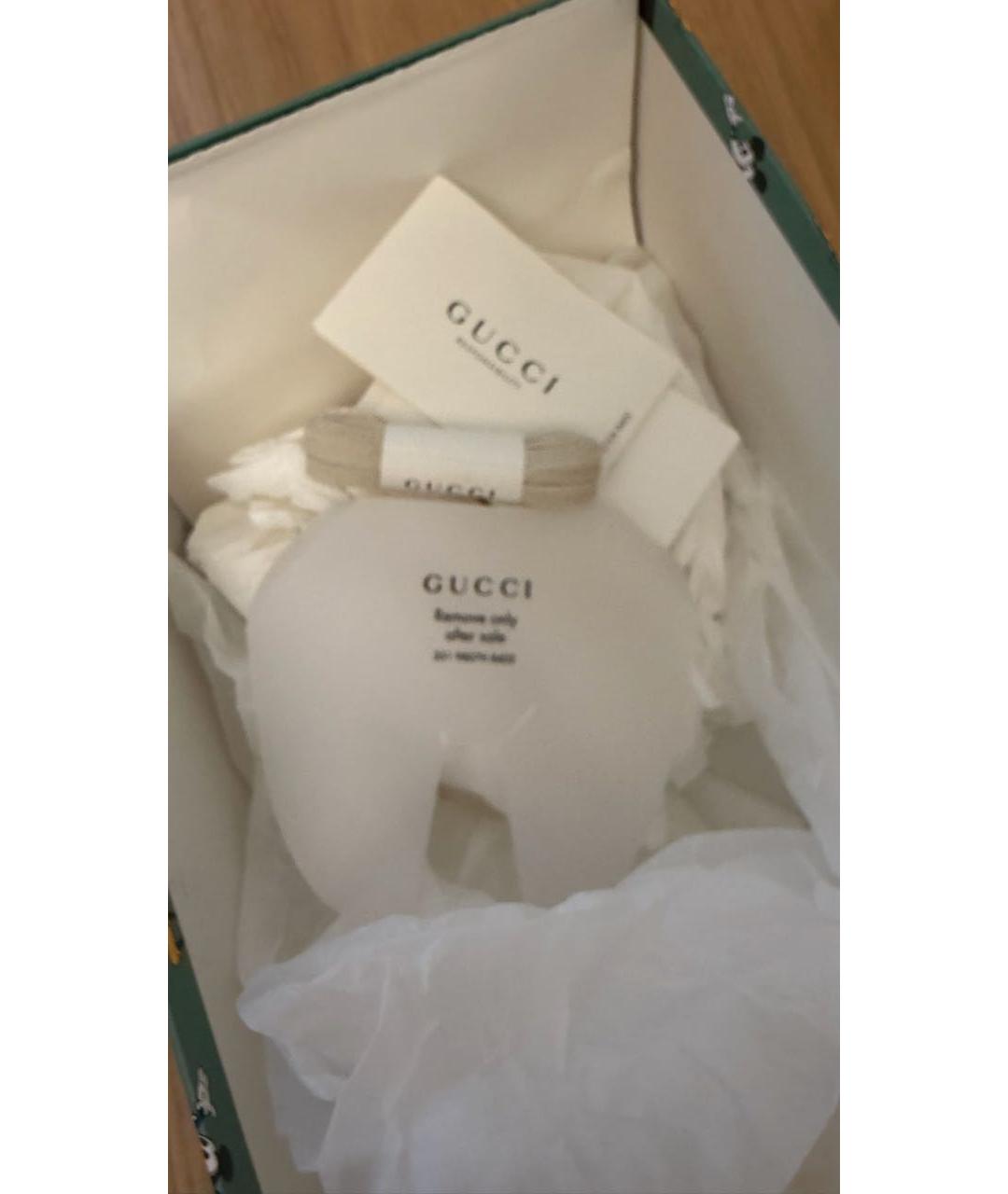 GUCCI Бежевые кожаные кроссовки, фото 8