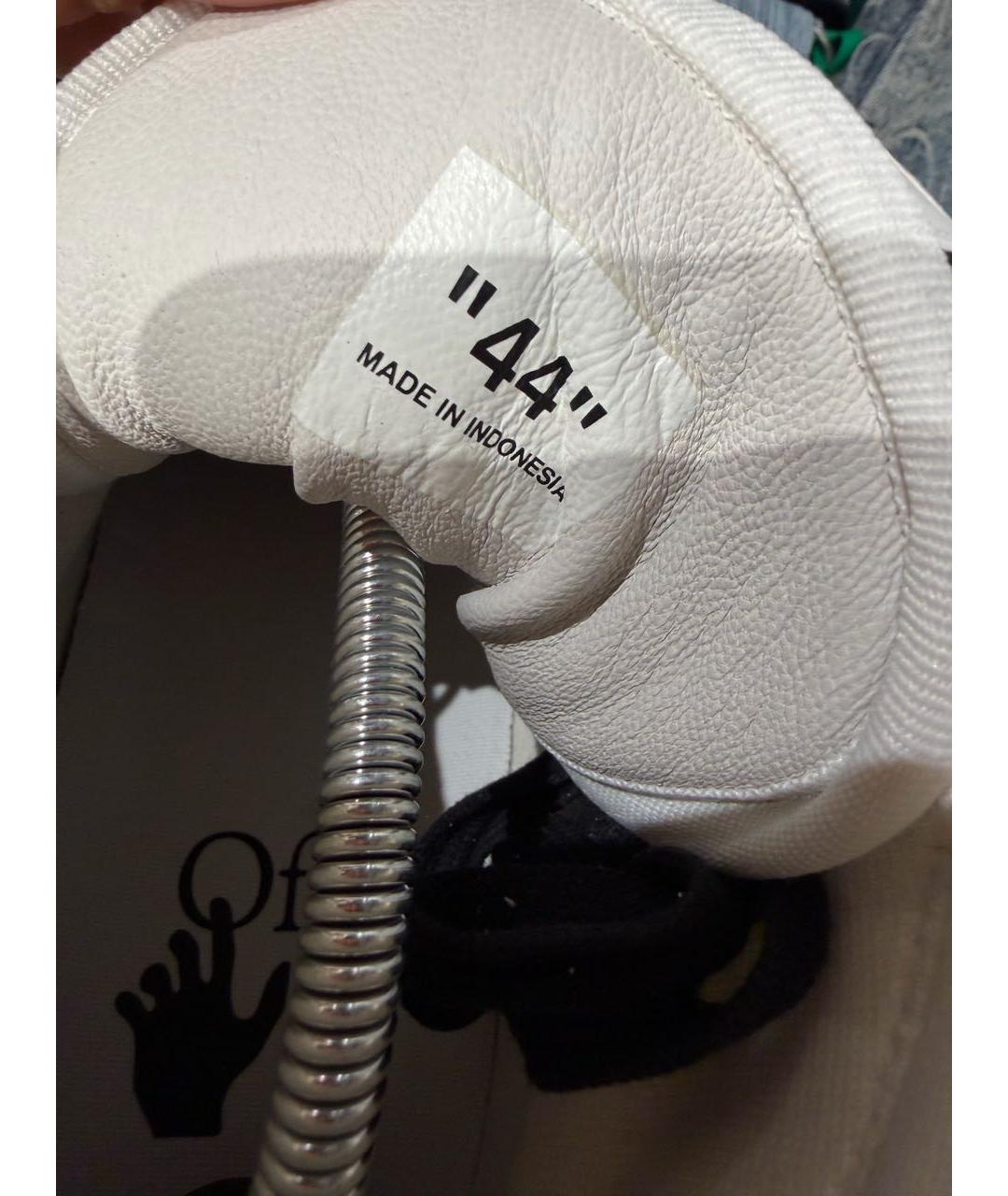 OFF-WHITE Белые кожаные высокие кроссовки / кеды, фото 3