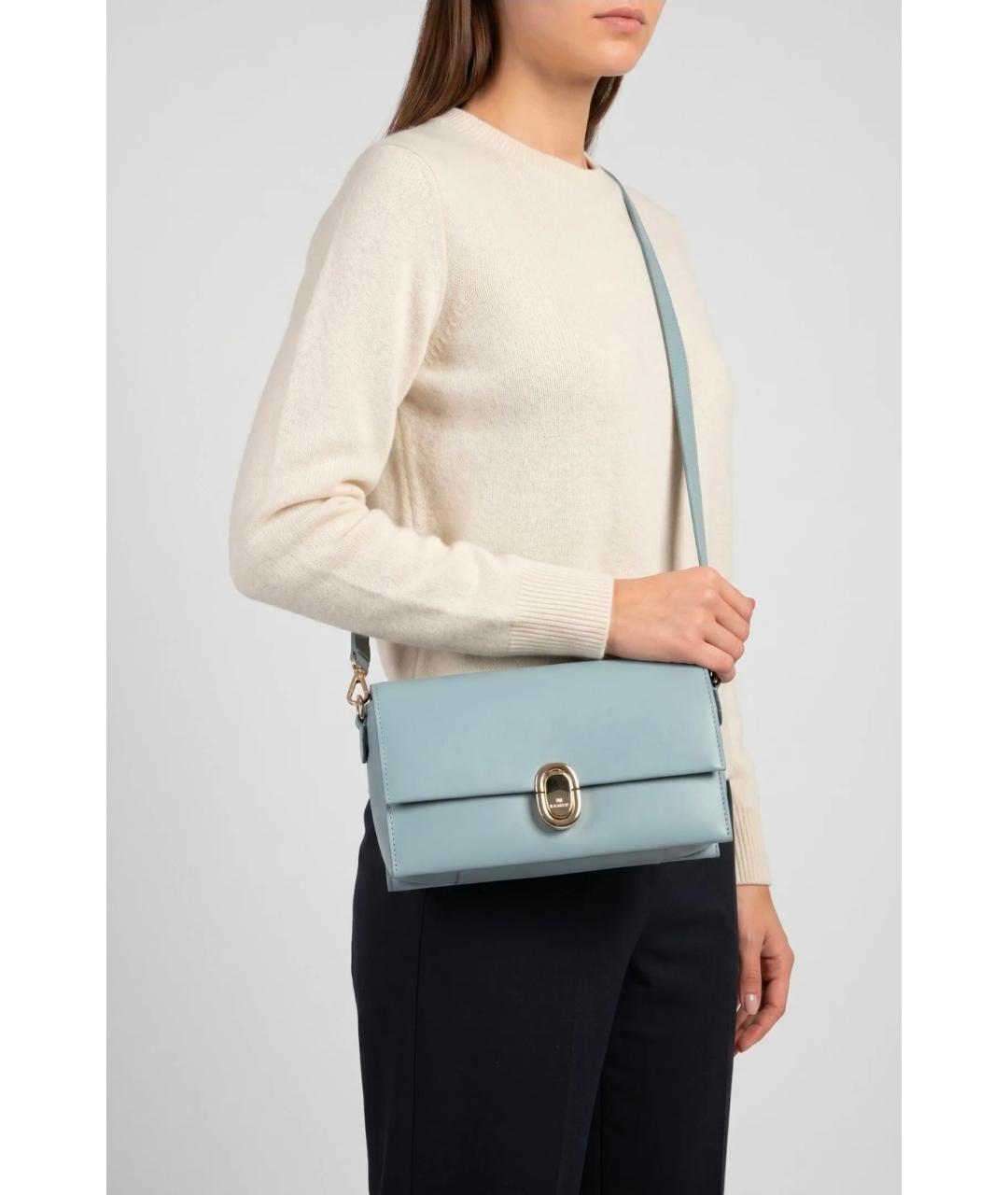 FURLA Голубая кожаная сумка через плечо, фото 2