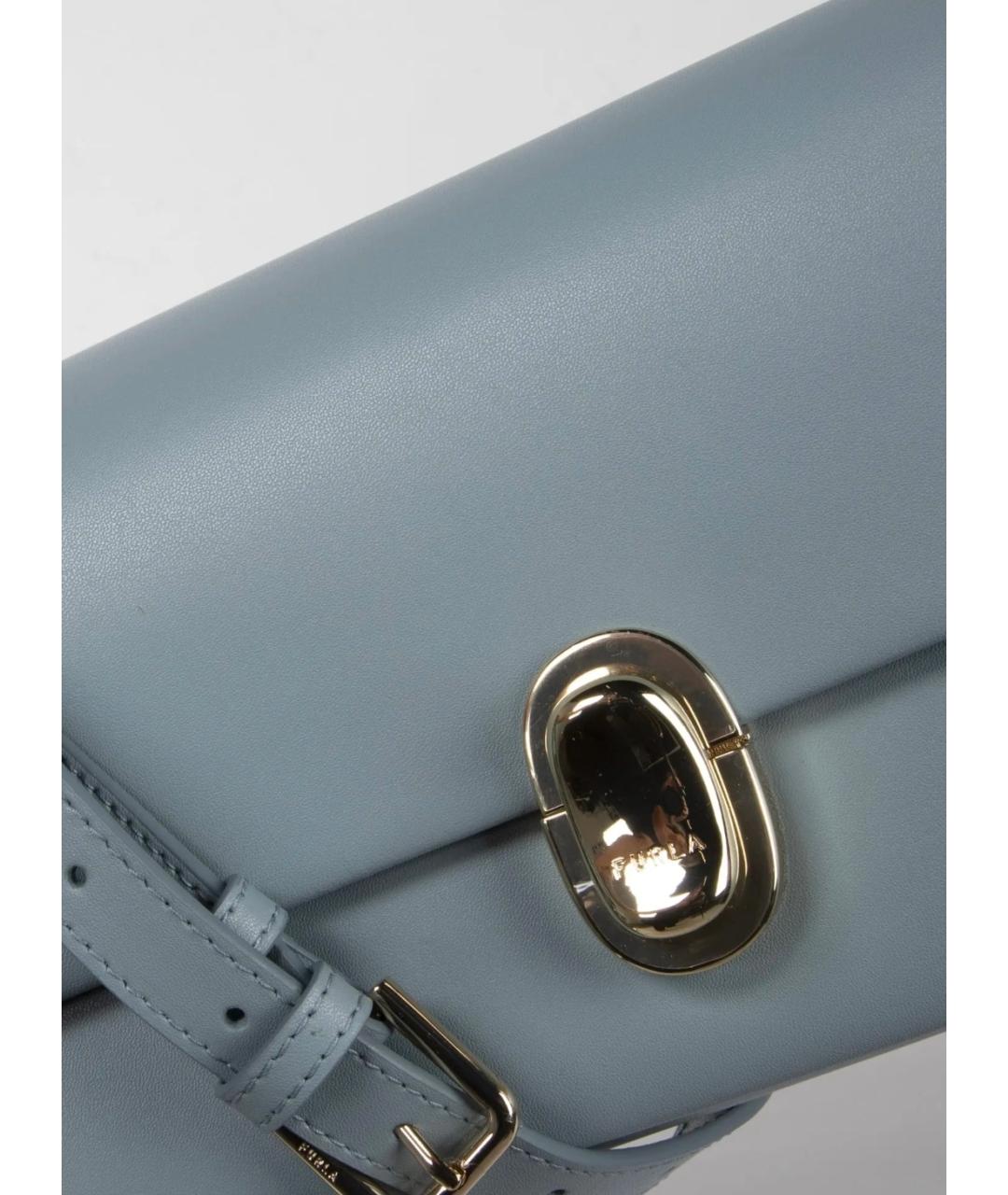 FURLA Голубая кожаная сумка через плечо, фото 3