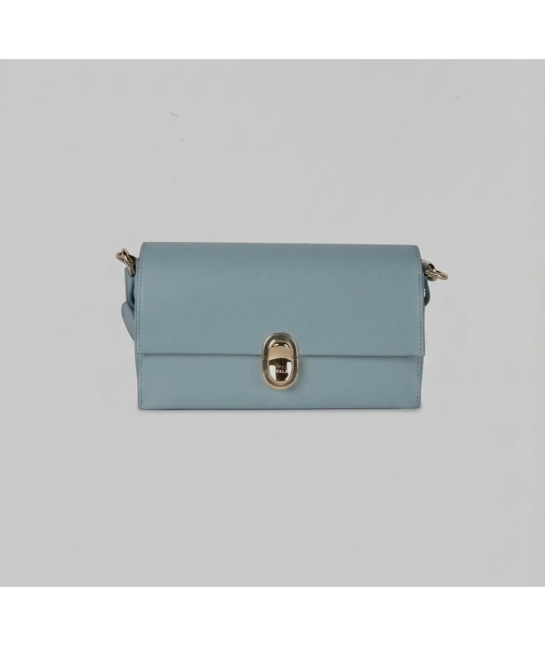 FURLA Голубая кожаная сумка через плечо, фото 7