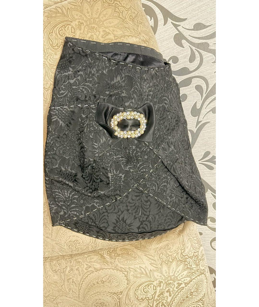 DOLCE&GABBANA Черная ацетатная юбка мини, фото 5