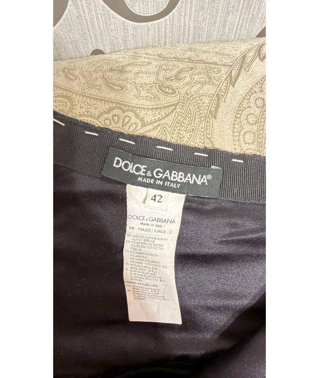 DOLCE&GABBANA Черная ацетатная юбка мини, фото 4