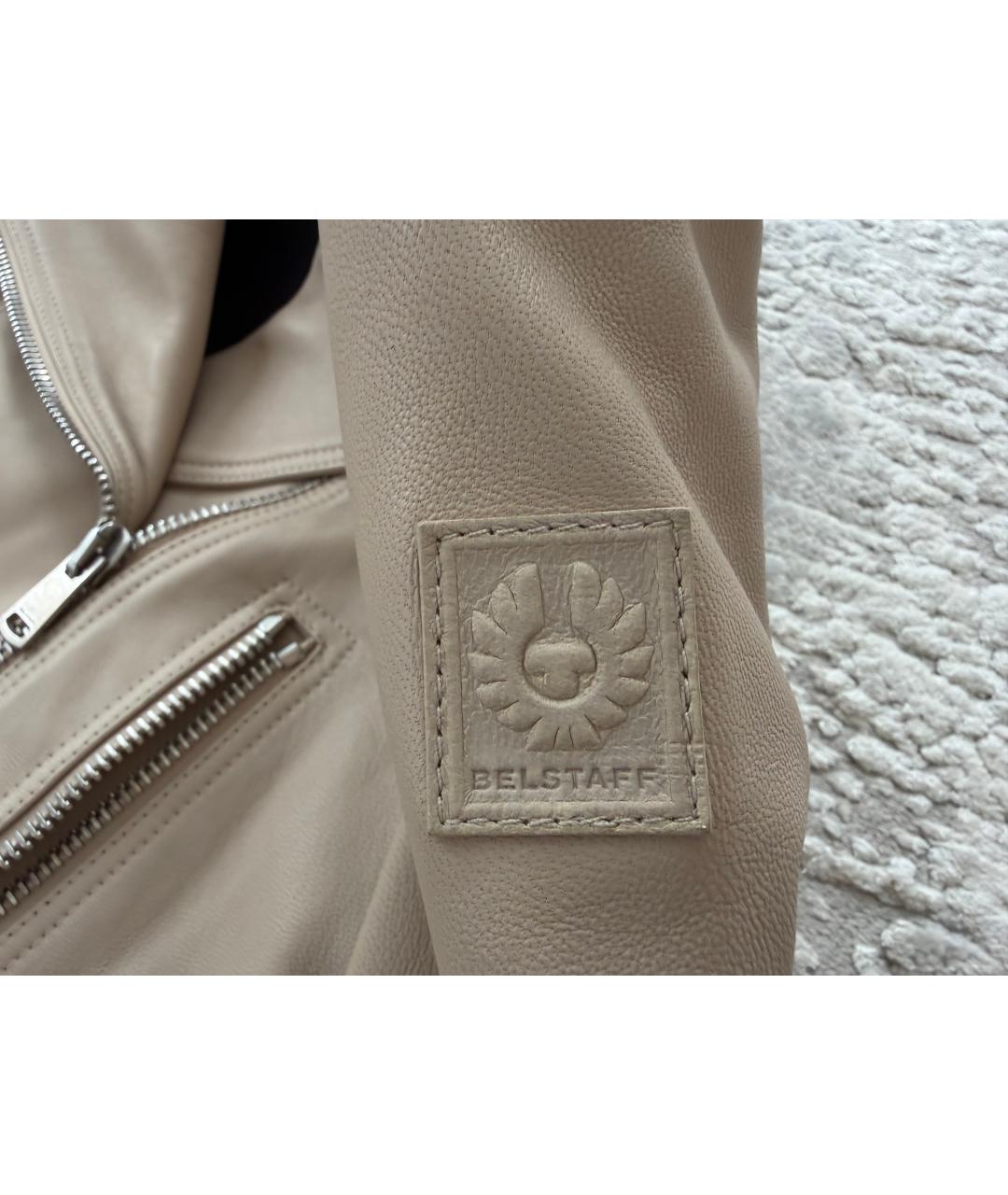 BELSTAFF Бежевая кожаная куртка, фото 3