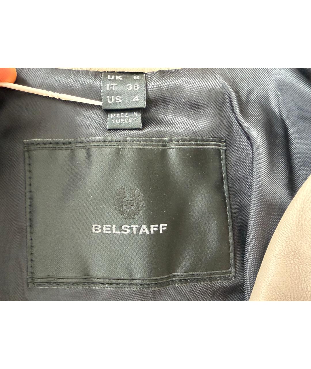 BELSTAFF Бежевая кожаная куртка, фото 6