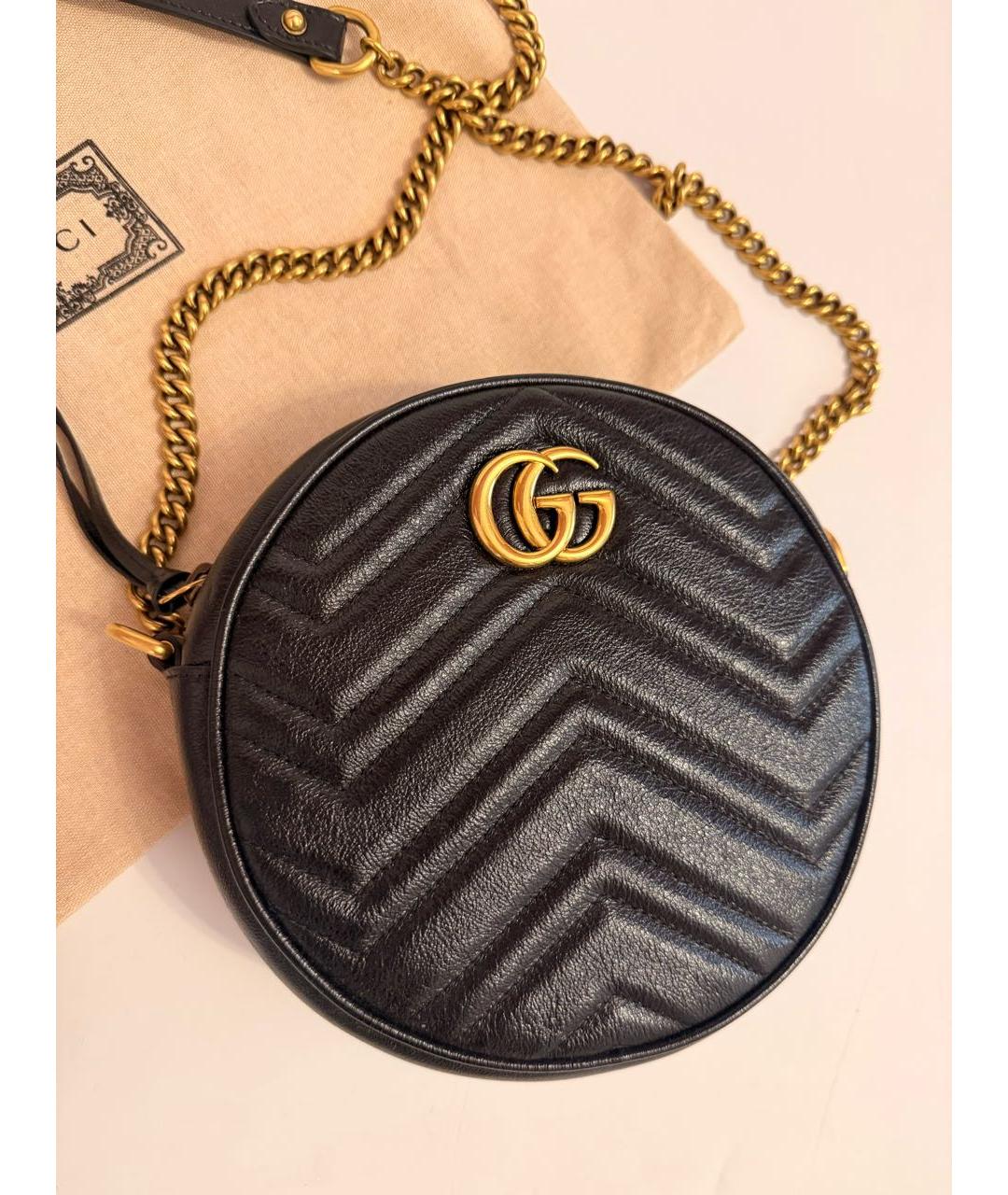 GUCCI Черная кожаная сумка через плечо, фото 2