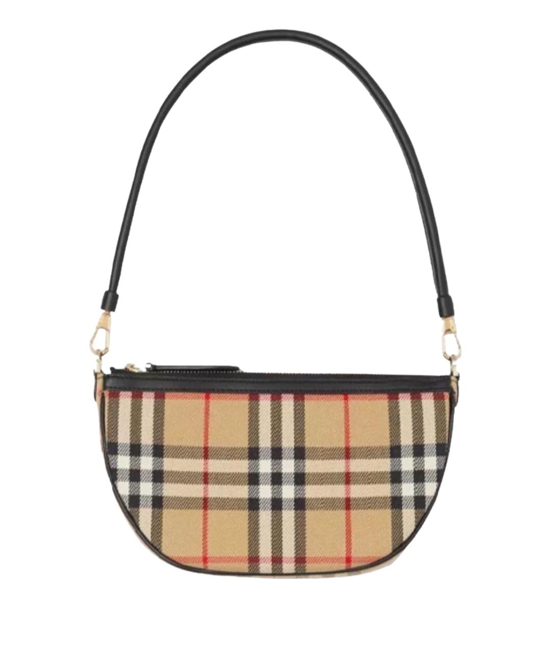 BURBERRY Бежевая тканевая сумка с короткими ручками, фото 1