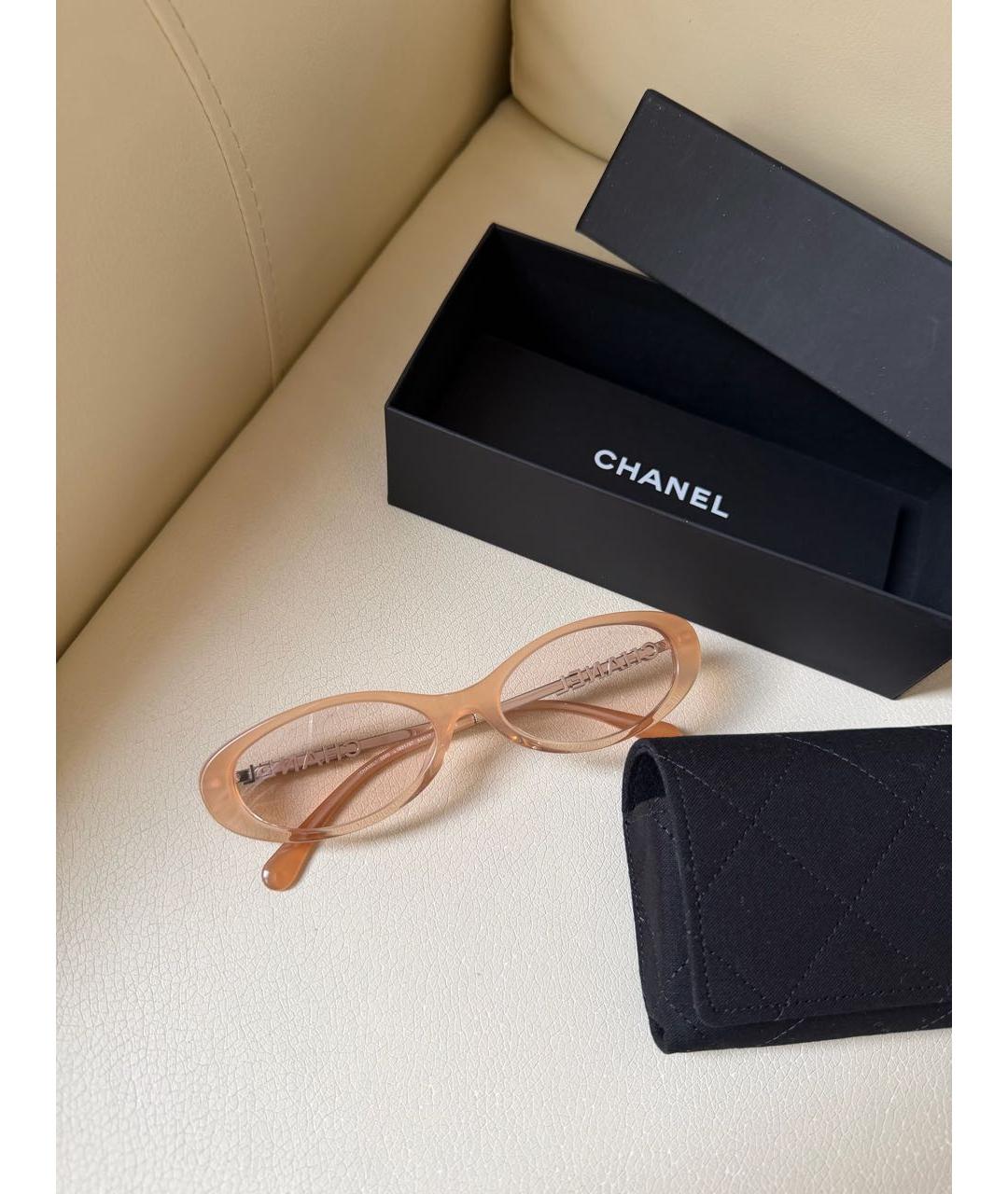 CHANEL Розовые пластиковые солнцезащитные очки, фото 8