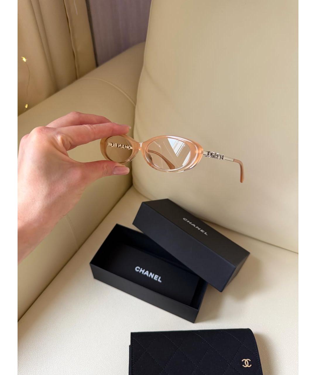 CHANEL Розовые пластиковые солнцезащитные очки, фото 2