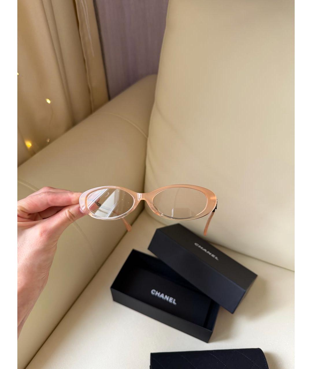 CHANEL Розовые пластиковые солнцезащитные очки, фото 4