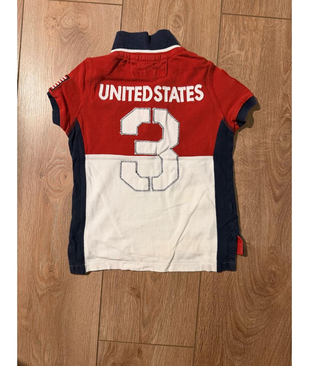 POLO RALPH LAUREN Красная хлопковая детская футболка, фото 2