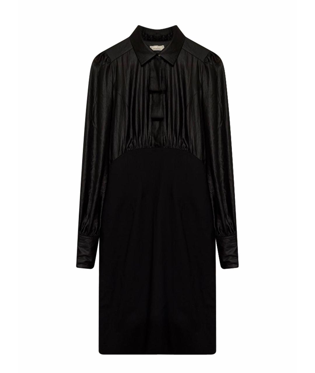 PINKO Черное шерстяное повседневное платье, фото 1