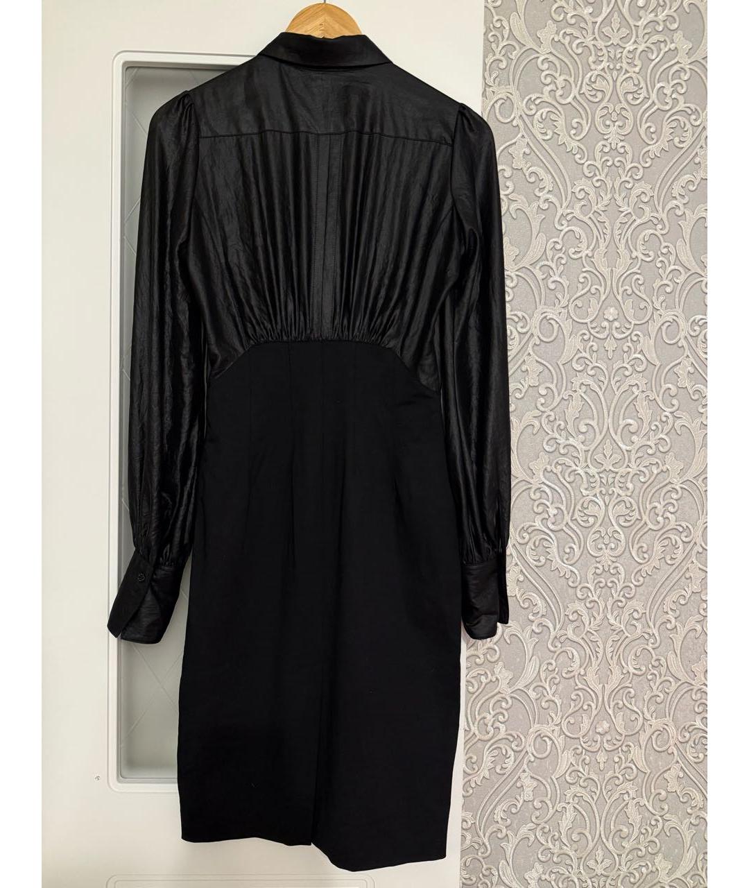 PINKO Черное шерстяное повседневное платье, фото 2