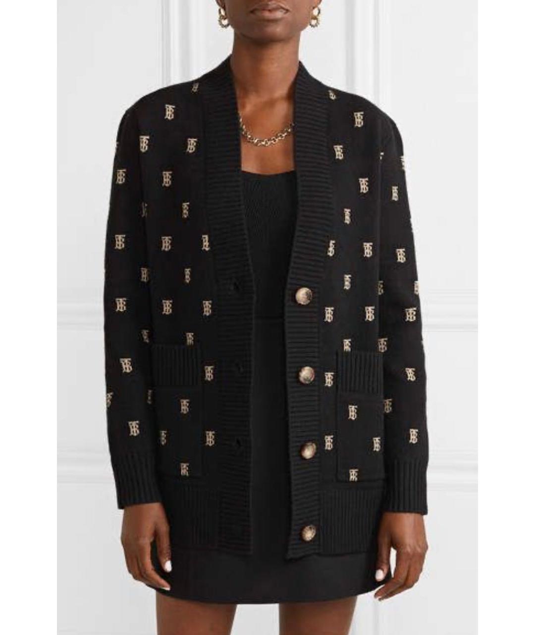 BURBERRY Черный шерстяной кардиган, фото 3