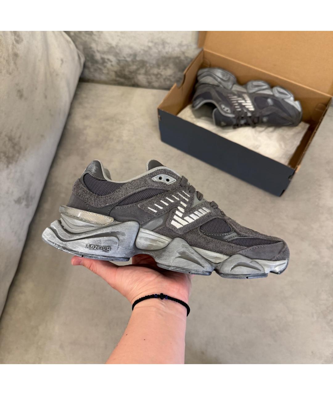NEW BALANCE Серые текстильные низкие кроссовки / кеды, фото 3