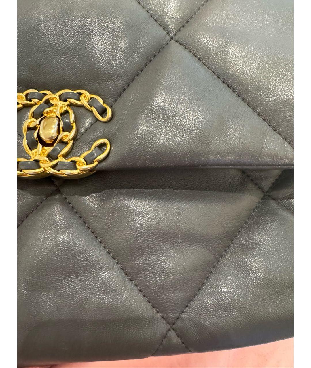 CHANEL Антрацитовая кожаная сумка через плечо, фото 2