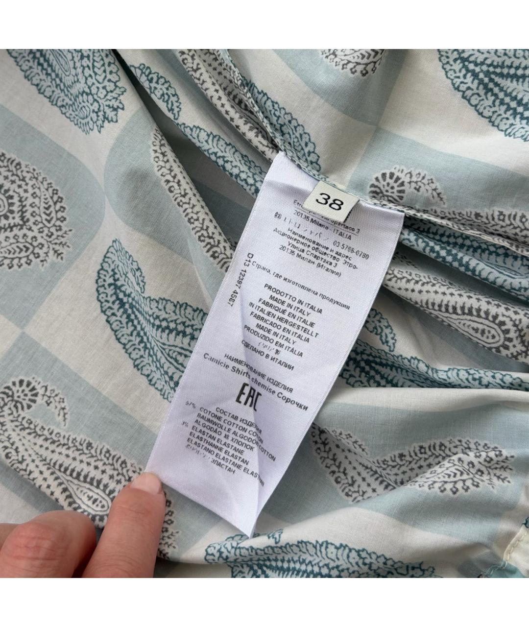 ETRO Голубая хлопковая рубашка, фото 4