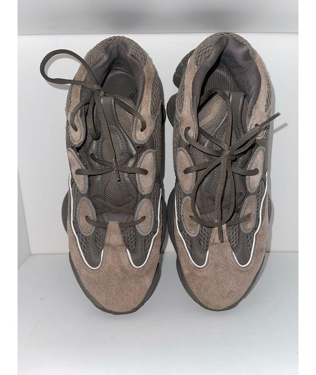 ADIDAS YEEZY Коричневые замшевые низкие кроссовки / кеды, фото 6