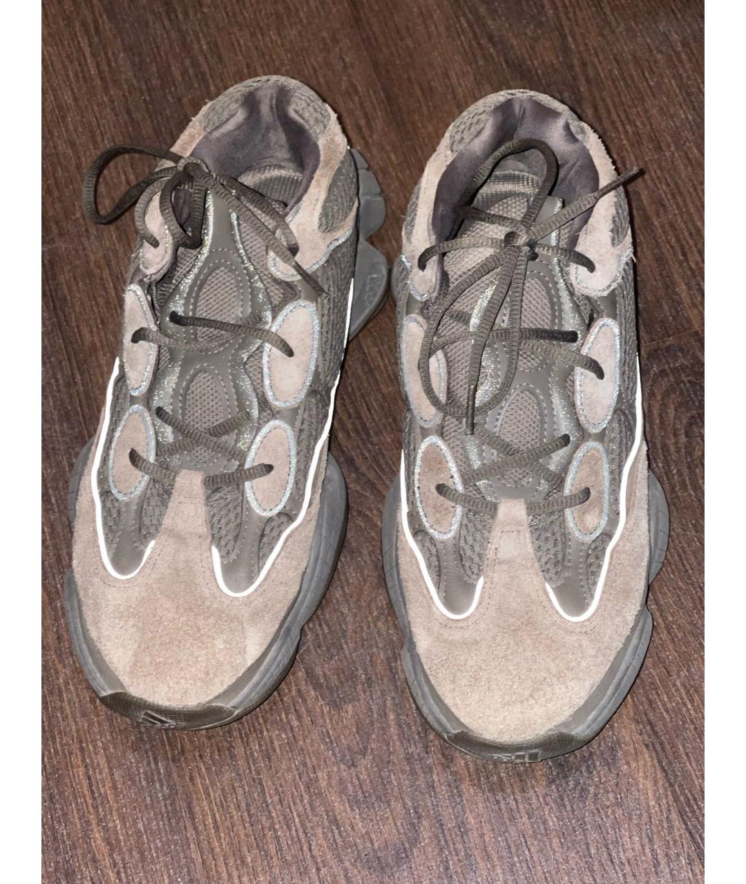 ADIDAS YEEZY Коричневые замшевые низкие кроссовки / кеды, фото 2