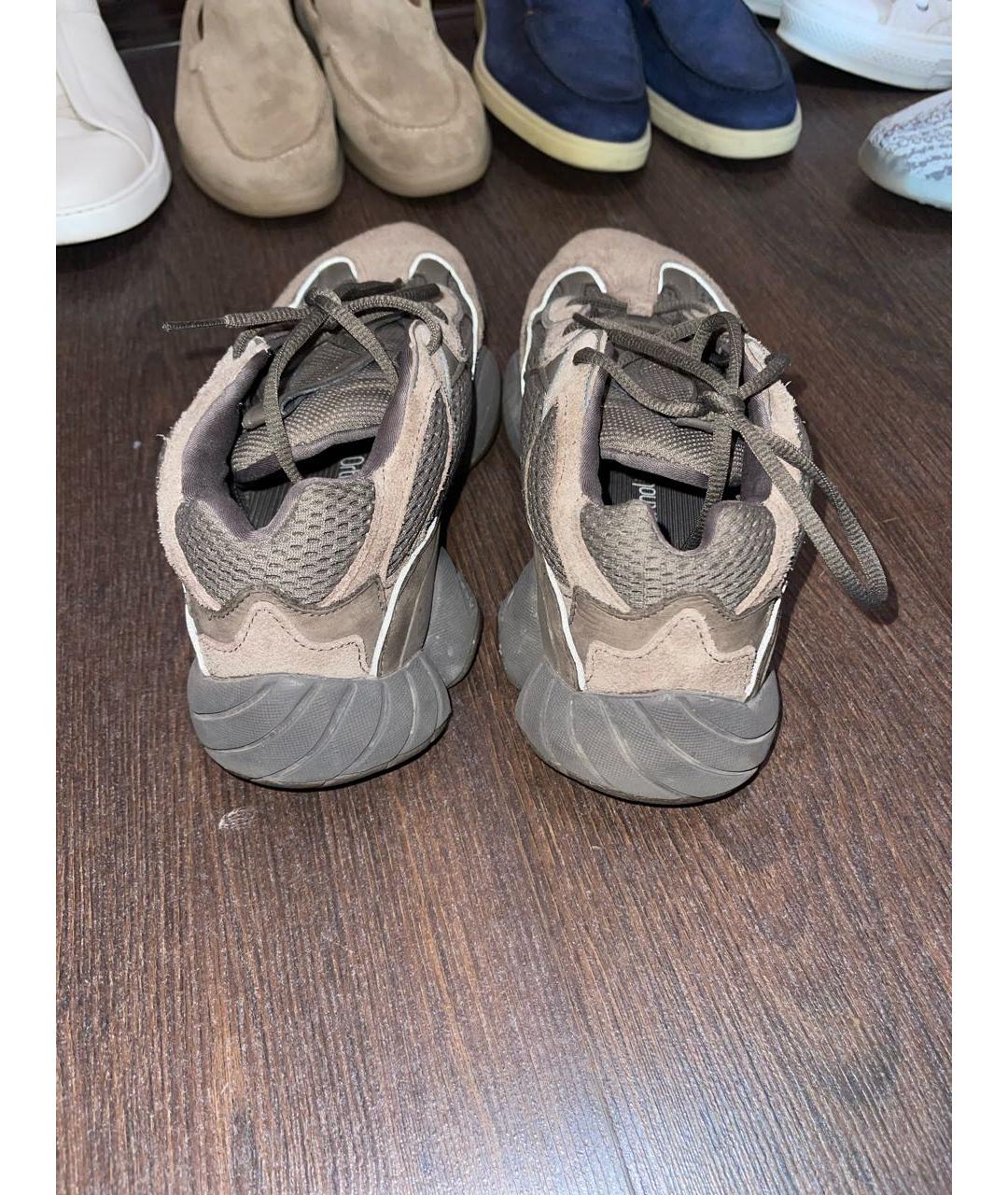 ADIDAS YEEZY Коричневые замшевые низкие кроссовки / кеды, фото 4