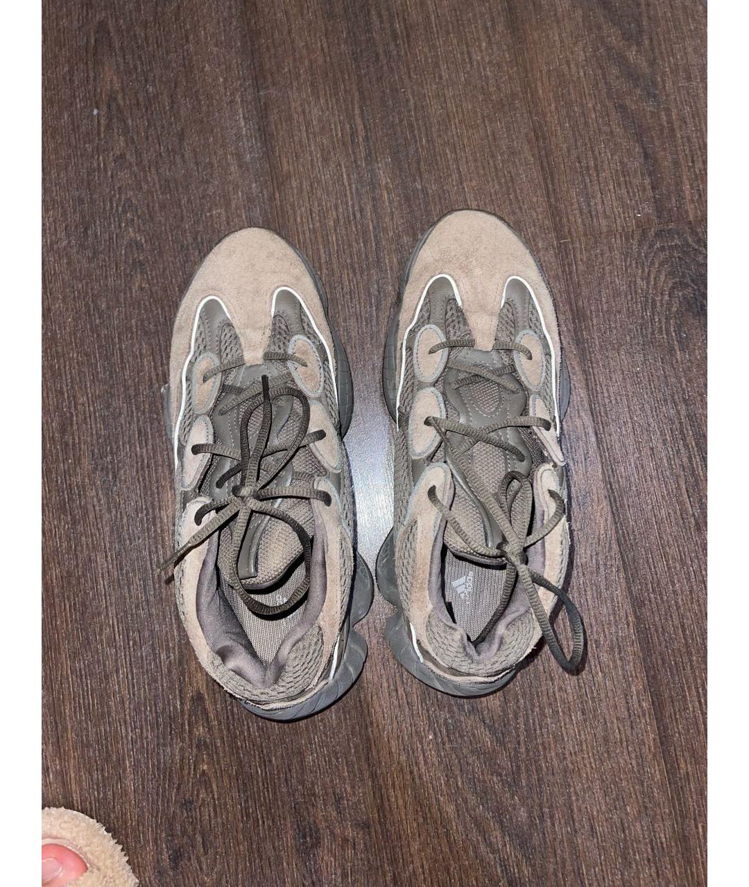 ADIDAS YEEZY Коричневые замшевые низкие кроссовки / кеды, фото 3
