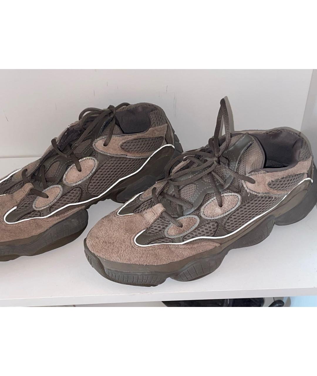 ADIDAS YEEZY Коричневые замшевые низкие кроссовки / кеды, фото 7