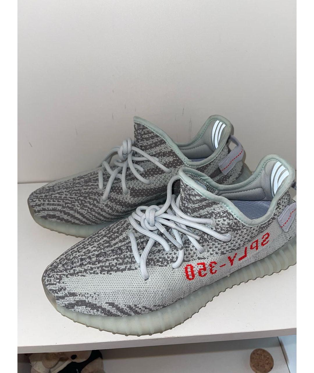 ADIDAS YEEZY Серые текстильные низкие кроссовки / кеды, фото 6