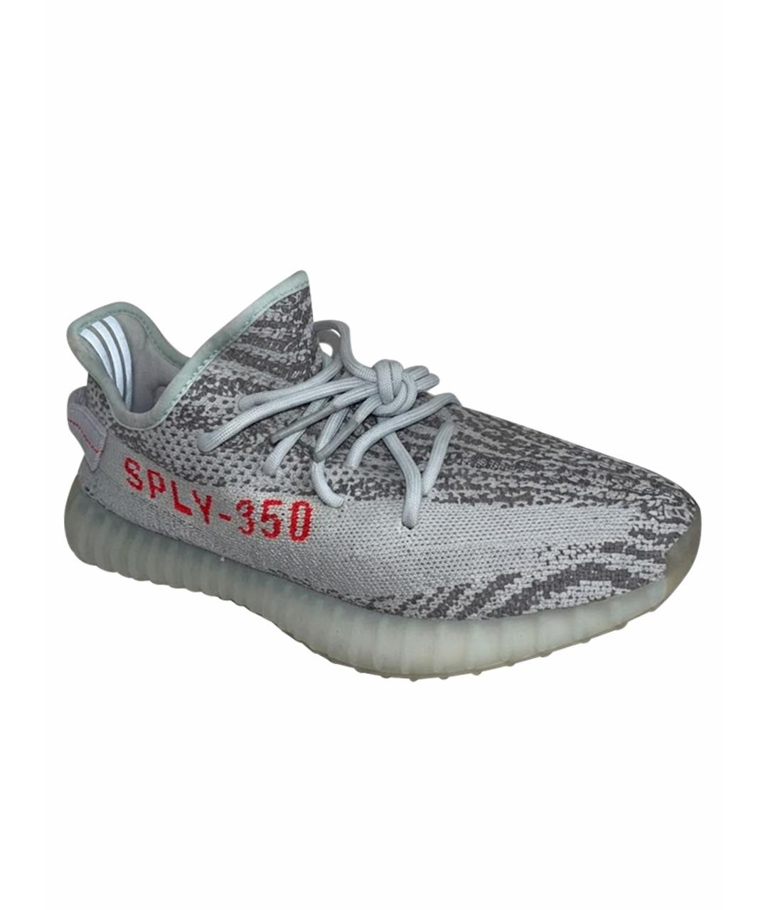 ADIDAS YEEZY Серые текстильные низкие кроссовки / кеды, фото 1